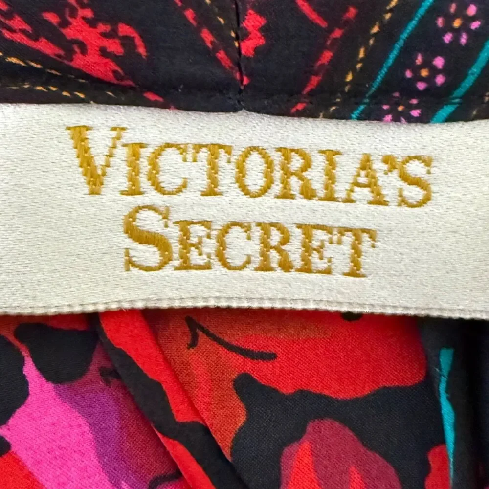 Victoria's Secret Women's Vintage Gold Label Silk Robe Colorful Floral Small - Picture 6 of 8